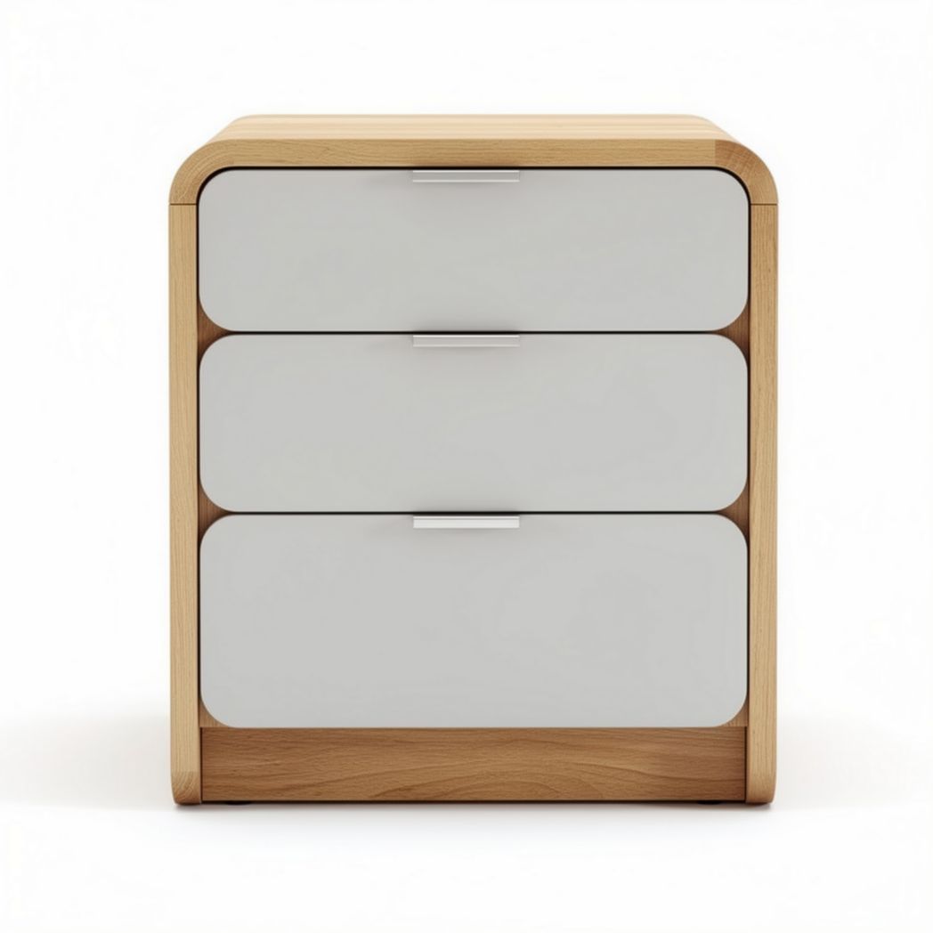 Commode en bois avec trois tiroirs blancs dimensions 50 x 40 x 60cm
