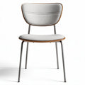 Chaise en tissu gris avec structure en acier et dimensions 45 x 45 x 85cm